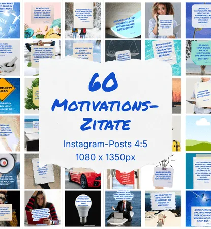 60 Vorlagen für Instagram Motivationen Posts
